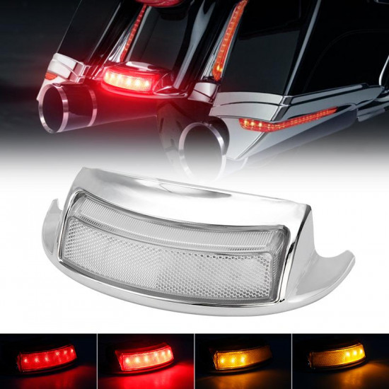 led front & rear amber fender tip tail light for 2009+ harley davidson