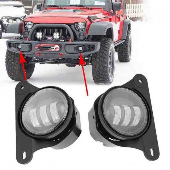 2pcs 4" front bumper led fog light driving lamp for jeep wrangler jk-tenth anniversary edition