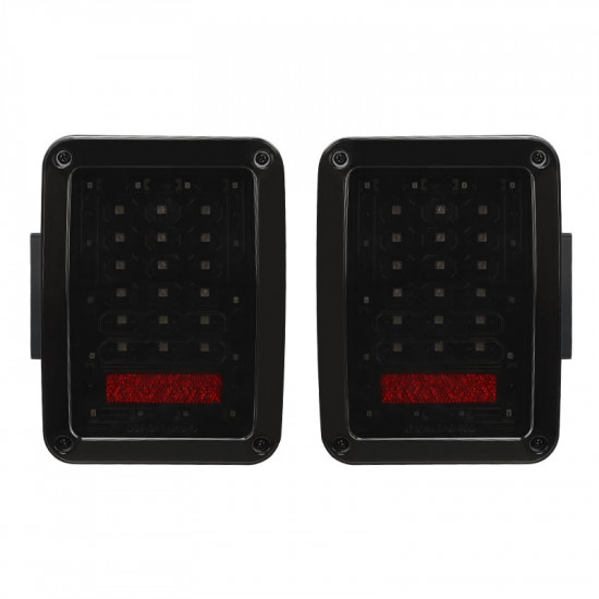 smoked led tail lights for jeep wrangler jk jku 2007 - 2018