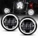 4.5 inch round led fog lights with halo drl + outer cover housing bracket trim