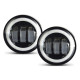 4.5 inch round led fog lights with halo drl + outer cover housing bracket trim