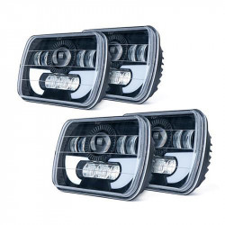 4 piece 7100 evolution 5x7" cree led headlight with high/low beam and drl	