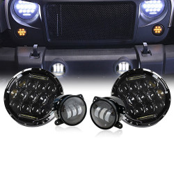 7" 75w headlights & 4" 30w fog lights combo for jeep wrangler jk	