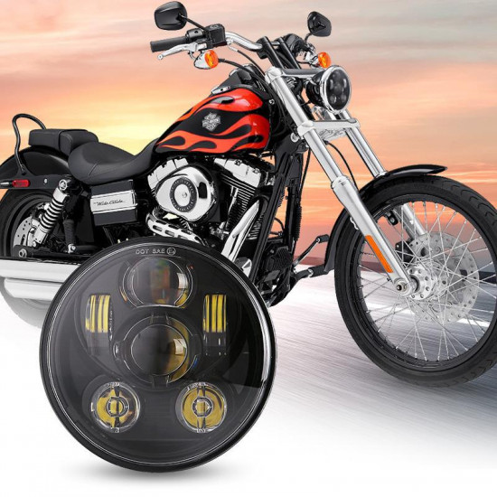 5 3/4 5.75 inch led projection headlight with hi/lo beam for harley davidson and indian motorcycle