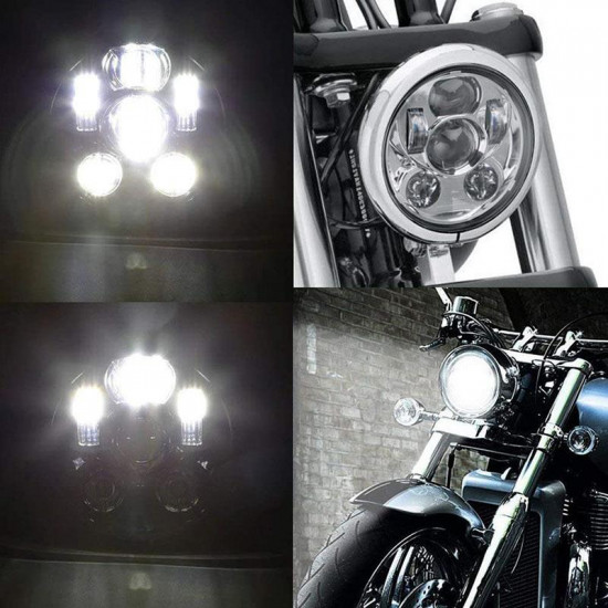 5 3/4 5.75 inch led projection headlight with hi/lo beam for harley davidson and indian motorcycle