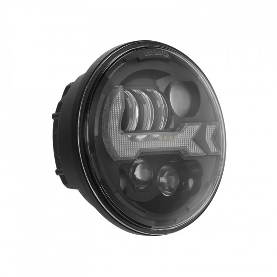 5.75 inch led halo headlights with red mood lights for 1987-later harley davidson