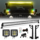 52" rgbw led light bar & 2 rgb pods & all brackets for 2007-2018 jeep wrangler jk