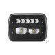 5x7 7x6 inch square led headlights with white drl & amber arrow dynamic sequential turn signals for truck