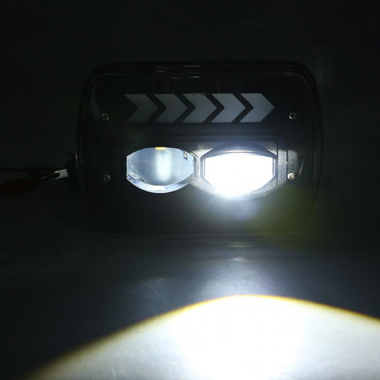 5x7 7x6 inch square led headlights with white drl & amber arrow dynamic sequential turn signals for truck