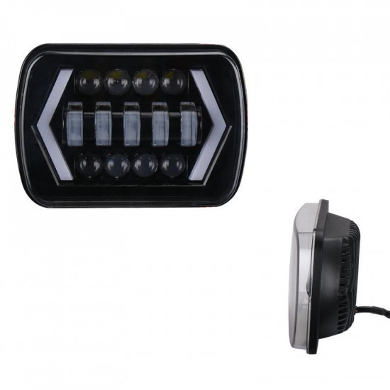 5x7 inch square led headlamp with arrow angel eyes drl turning replaces h6054