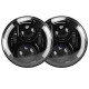 7 inch 100w led headlights with white/white halo angel eyes for 1997+ jeep wrangler jk/tj/cj/lj/jl & gladiator jt