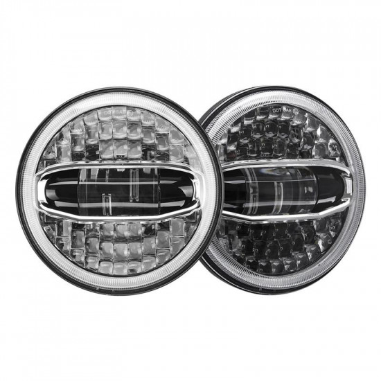 7 inch led headlight with white and blue halo drl high low beam for 1997+ jeep wrangler jk/tj/cj/lj/jl & gladiator jt