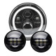 7 inch led headlamps with white halo and turn signal lights & 4.5 inch cree passing lights