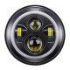 7 inch led headlight with white halo and turn signal lights + 4.5 inch led halo fog lights