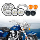 7" led headlight + 4.5" fog passing lights with bracket ring + front and rear led turn signal lights for harley touring models