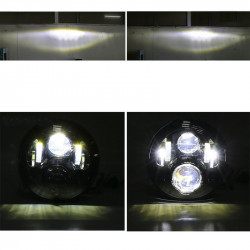 7" round led headlights cree chips lamp h4 h13 projection headlight kit for 1997+ jeep wrangler jk/tj/cj/lj/jl & gladiator jt