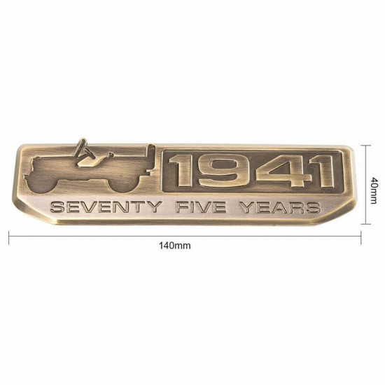 usa only 75 years 1941 anniversary metal emblem for jeep wrangler - bronze