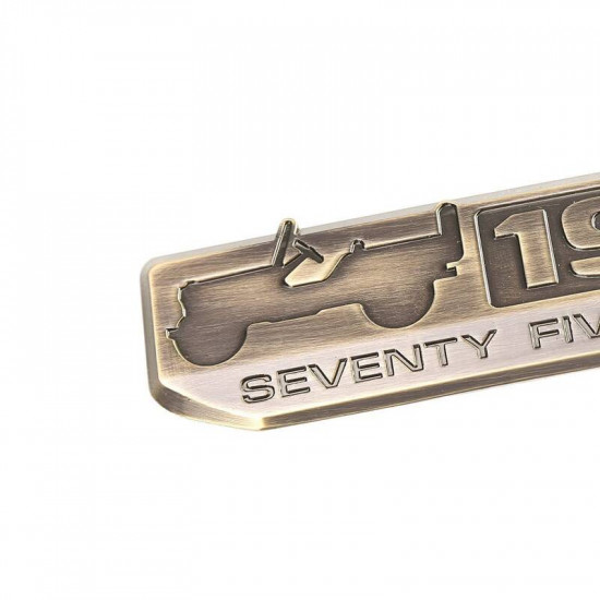 usa only 75 years 1941 anniversary metal emblem for jeep wrangler - bronze