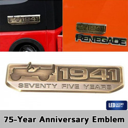 usa only 75 years 1941 anniversary metal emblem for jeep wrangler - bronze