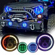 7inch rgb led headlights + 4inch led fog light rgb halos for jeep wrangler