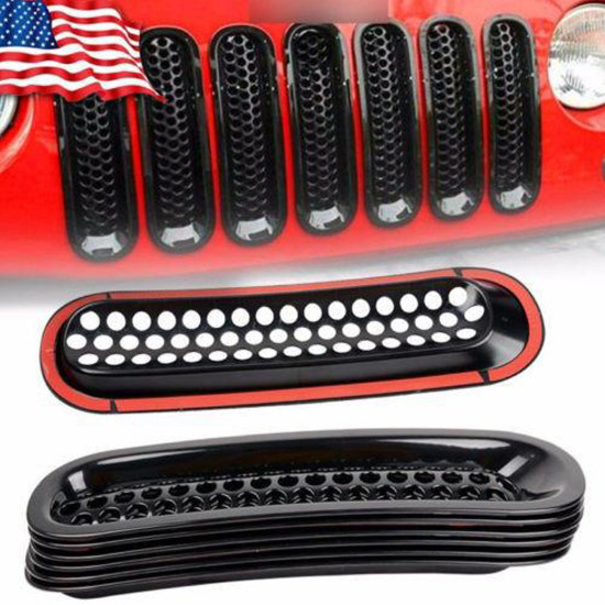 front grille mesh covers for jeep wrangler jk 07-18