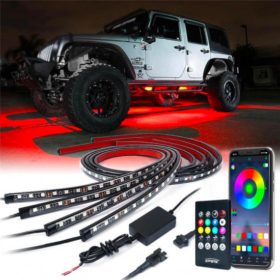 8 color battle series rgb led underbody glow kit with remote control and bluetooth