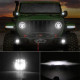 led halo headlights with turn signal lights + 9'' led headlight bracket ring & 4" led fog lights for 2018+ jeep wrangler jl and jeep gladiator jt