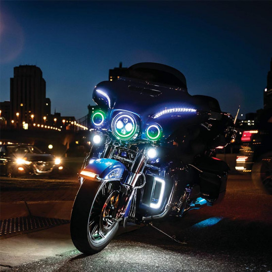 motorcycle fairing lower grills with turn signal lights & running lights for 2014-later harley davidson