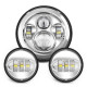 7" led projector headlight + 4.5" fog lights for harley davidson