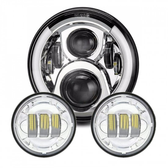 7" led headlights with drl & turn signals + 4.5" led passing fog lights