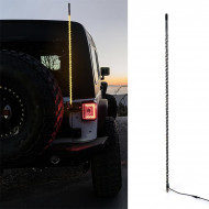 4ft long range cb radio truck antennas with spiral amber led utv whip lights