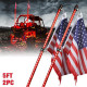 raven series 5ft led smoked whip light with u.s. flag lights pole