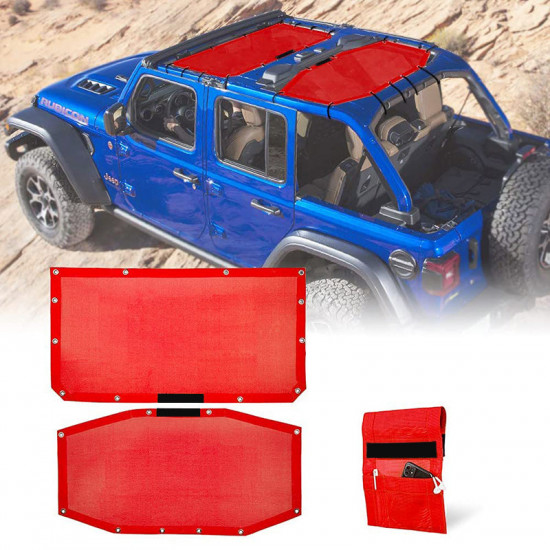 top mesh sunshade for 2018-later jeep wrangler jl jlu 4 door