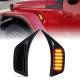 amber led fender marker lights with smoke lens for 2018-later jeep wrangler jl jlu gladiator jt