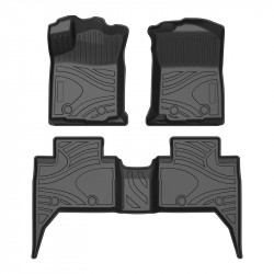black front and rear inner liner floor mats for 2016-later toyota tacoma