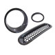 black front grille insert and bezel cover for headlight and turn signal light