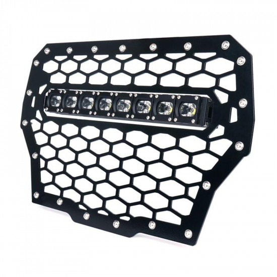 usa only black steel mesh grille with 14" c7 led light bar