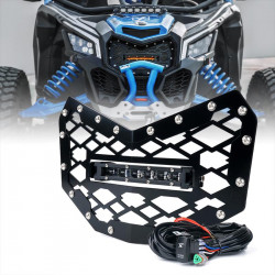 black steel mesh grille with 8
