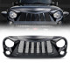 black widow front grille for 2007-2018 jeep wrangler jk jku