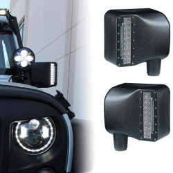 clear jeep lens led side mirror with white spot lights and amber turn signal lights