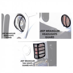 complete set black light guard kit for headlights, tail lights, and turn signals 2007 - 2018 jeep wrangler jk