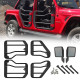 crossbar style jeep tube doors with side view mirror for 2018-later wrangler jl/jt 4 door