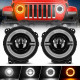 crystal series dot 9 inch led headlights with dual halo ring for 2018-later jeep wrangler jl & 2020-later gladiator jt