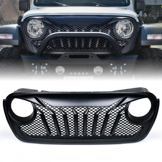 usa only diamondback series black grille for 2018-later jeep wrangler jl and jeep gladiator jt