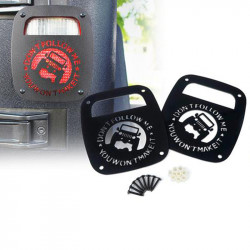 dont follow me black rear taillight cover for 1985 - 2006 jeep wrangler yj tj
