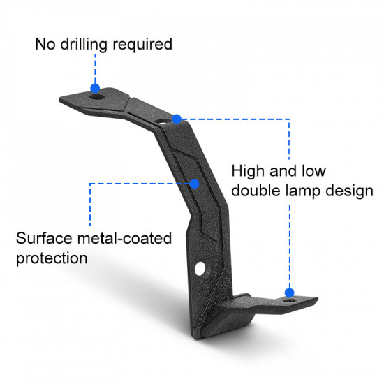 dual amber & white led auxiliary work lights & brackets combo for 2018-later jeep wrangler jl jlu