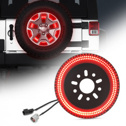 suparee dual row third spare tire brake light for 2007-2018 jeep wrangler jk jku