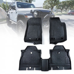 all weather rubber jeep wrangler floor mats compatible for jeep wrangler jl 2018+ 