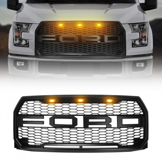 front grill with led raptor lights combo for ford f150 2015-2017