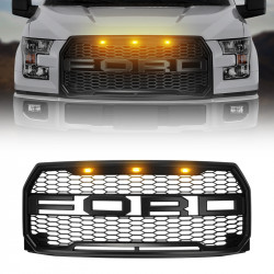 front grill with led raptor lights combo for ford f150 2015, 2016, 2017